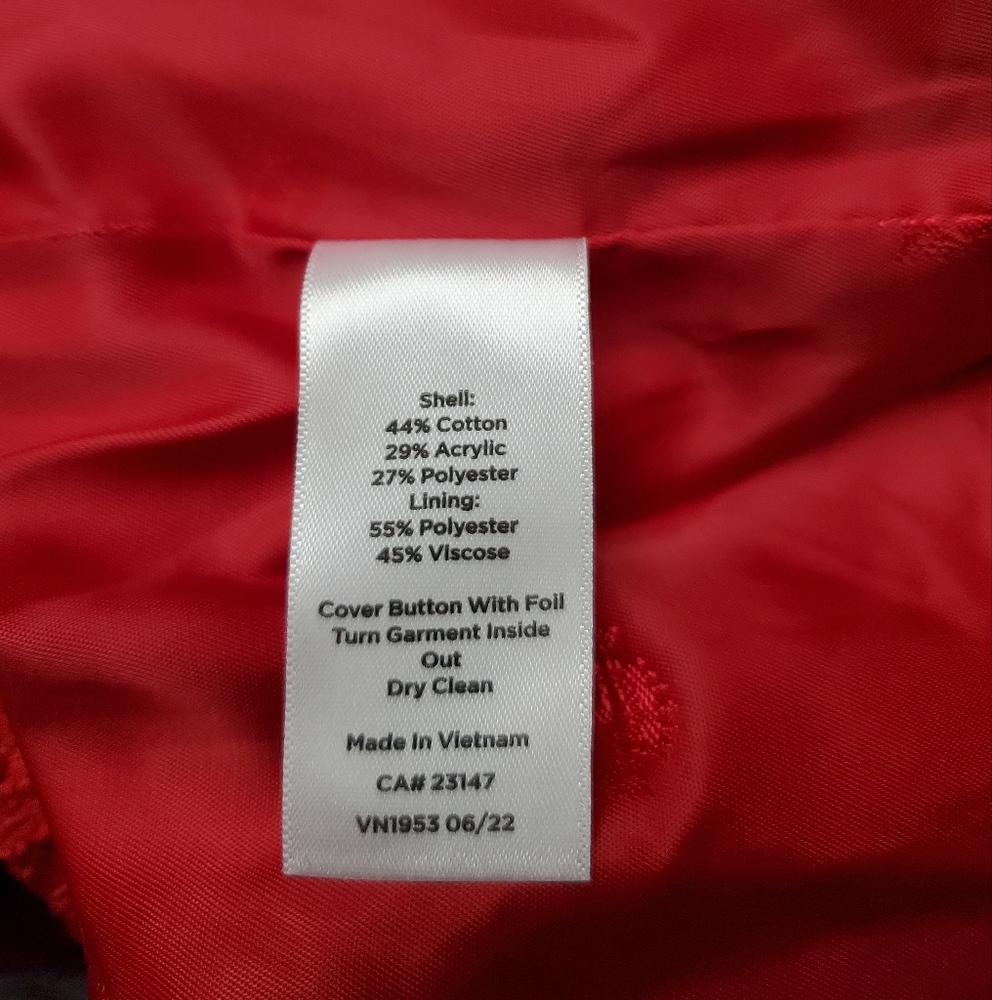 Talbots Vibrant Red Blazer with Silver Buttons - Picture 5 of 6